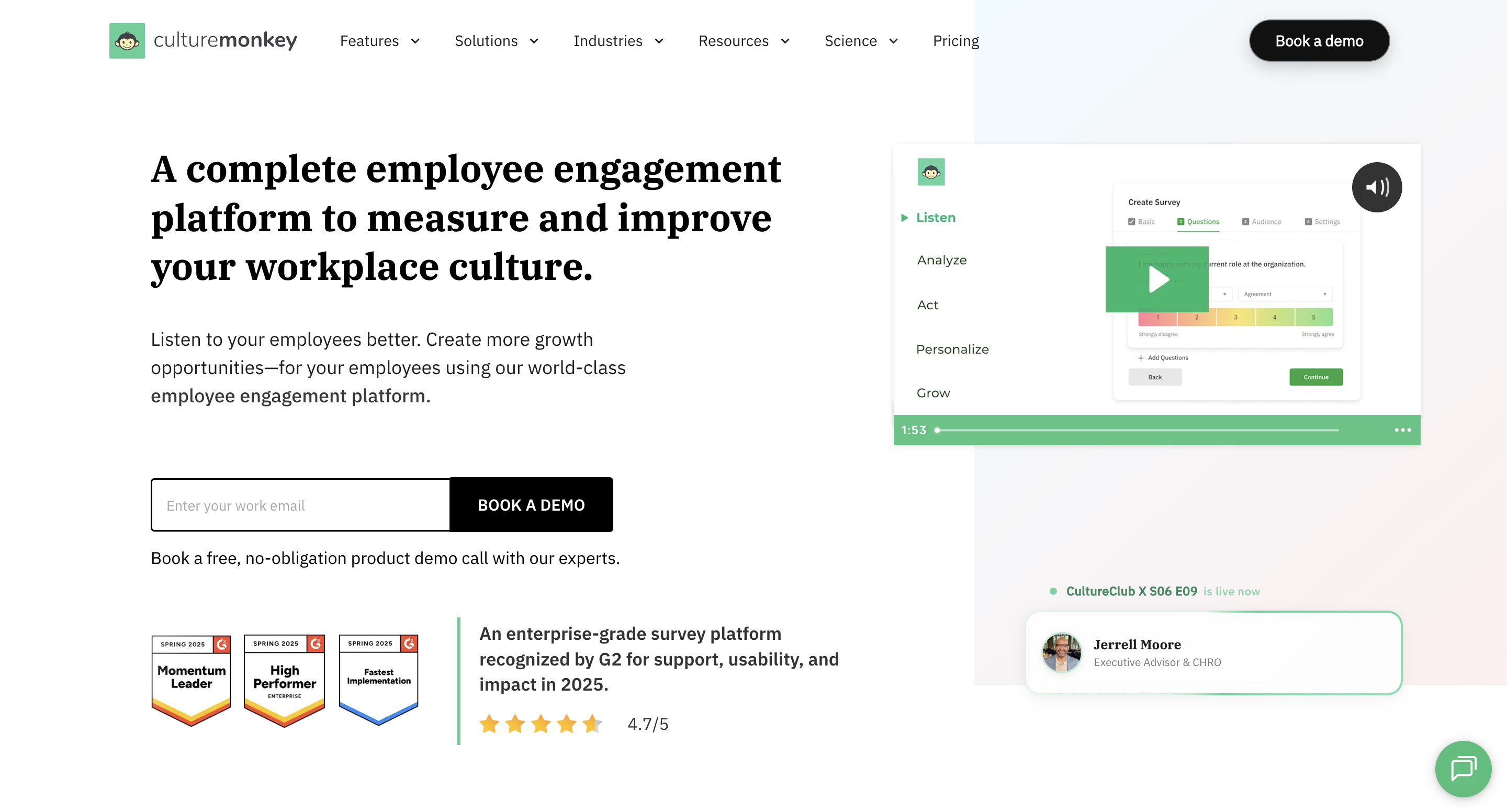 CultureMonkey - enterprise employee engagement platform