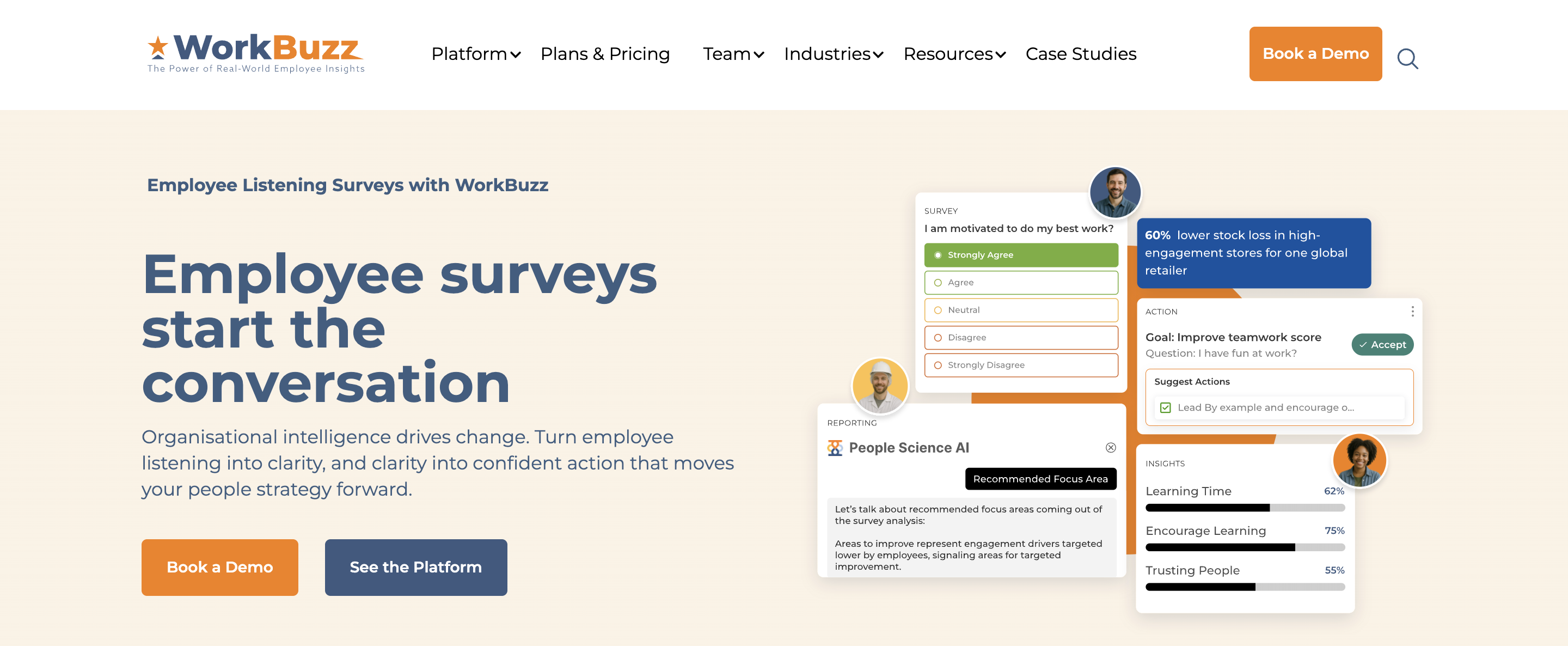 WorkBuzz - pulse survey analytics dashboard